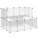 Vidaxl cage pour petits animaux transparent 143x107x93 cm pp et acier
