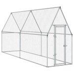 Vidaxl cage pour poules argent 100x100x190 cm acier galvanis