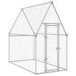 Vidaxl cage pour poules argent 200x100x190 cm acier galvanis