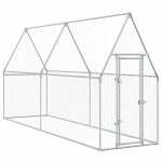Vidaxl cage pour poules argent� 400x100x190 cm acier galvanis�