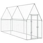 Vidaxl cage pour poules argenté 400x100x190 cm acier galvanisé Vidaxl cage pour poules argenté 400x100x190 cm acier galvanisé
