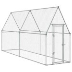 Vidaxl cage pour poules argent� 400x100x190 cm acier galvanis�