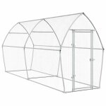 Vidaxl cage pour poules argent 400x105x182 cm acier galvanis