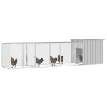 Vidaxl cage pour poules gris 400x91x100 cm acier galvanis�