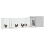 Vidaxl cage pour poules gris 400x91x100 cm acier galvanis�