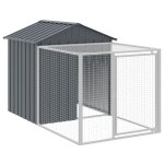 Vidaxl cage  poulets avec enclos anthracite 117 x 201 x 123 cm acier galvanis