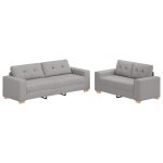 Vidaxl canap� 2 pc gris nuage tissu en lin m�lang�