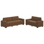 Vidaxl canap 2 pcs marron tissu