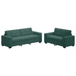 Vidaxl canap� 2 pcs vert fonc� 221 x 80 x 80 cm tissu