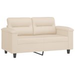 Vidaxl canap  2 places beige 120 cm tissu microfibre