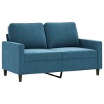 Vidaxl canap� � 2 places bleu 120 cm velours
