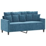 Vidaxl canap  2 places bleu 140 cm velours