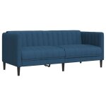 Vidaxl canap� � 2 places bleu tissu