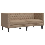 Vidaxl canap  2 places chesterfield cappuccino similicuir