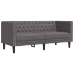 Vidaxl canap  2 places chesterfield gris similicuir