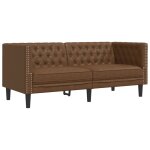 Vidaxl canap  2 places chesterfield marron similicuir daim