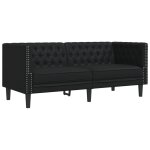 Vidaxl canap� � 2 places chesterfield noir similicuir