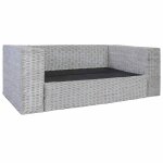 Vidaxl canap  2 places avec coussins gris rotin naturel