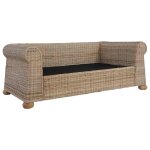 Vidaxl canap  2 places avec coussins rotin naturel