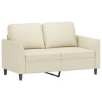 Vidaxl canap  2 places crme 120 cm similicuir