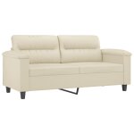 Vidaxl canap� � 2 places cr�me 140 cm similicuir