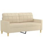 Vidaxl canap  2 places crme 140 cm tissu