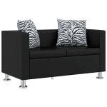 Vidaxl canap  2 places cuir synthtique noir