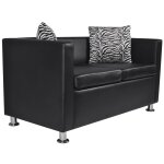 Vidaxl canap  2 places cuir synthtique noir