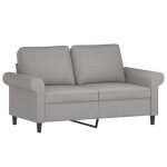 Vidaxl canap� � 2 places gris clair 120 cm tissu