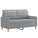 Vidaxl canapé à 2 places gris clair 120 cm tissu Vidaxl canapé à 2 places gris clair 120 cm tissu