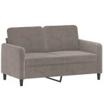 Vidaxl canap� � 2 places gris clair 120 cm velours