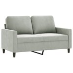 Vidaxl canapé à 2 places gris clair 120 cm velours Vidaxl canapé à 2 places gris clair 120 cm velours