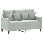 Vidaxl canap� � 2 places gris clair 120 cm velours