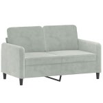Vidaxl canap� � 2 places gris clair 120 cm velours