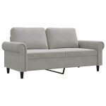 Vidaxl canap� � 2 places gris clair 140 cm velours