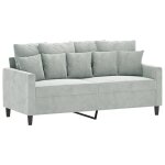 Vidaxl canap� � 2 places gris clair 140 cm velours