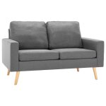 Vidaxl canapé à 2 places gris clair tissu Vidaxl canapé à 2 places gris clair tissu