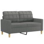 Vidaxl canap� � 2 places gris fonc� 120 cm tissu