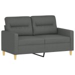 Vidaxl canap  2 places gris fonc 120 cm tissu