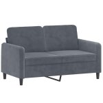 Vidaxl canap� � 2 places gris fonc� 120 cm velours