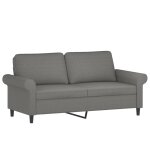 Vidaxl canap� � 2 places gris fonc� 140 cm tissu