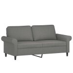 Vidaxl canap� � 2 places gris fonc� 140 cm tissu