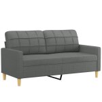 Vidaxl canap� � 2 places gris fonc� 140 cm tissu