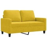 Vidaxl canap� � 2 places jaune 120 cm velours