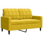 Vidaxl canap� � 2 places jaune 120 cm velours