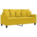 Vidaxl canap� � 2 places jaune 140 cm velours