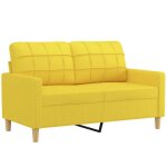 Vidaxl canapé à 2 places jaune clair 120 cm tissu Vidaxl canapé à 2 places jaune clair 120 cm tissu