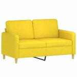 Vidaxl canap  2 places jaune clair 120 cm tissu
