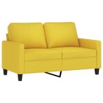 Vidaxl canap� � 2 places jaune clair 120 cm tissu