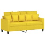 Vidaxl canap� � 2 places jaune clair 140 cm tissu